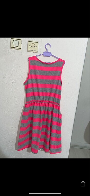 Pembe şeritli çocuk elbisesi - Görsel 2