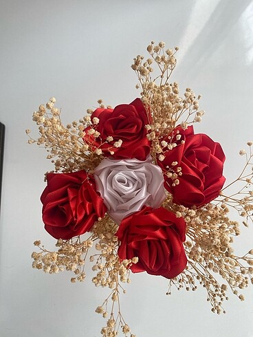 El yapımı kurdele çiçek - Görsel 2