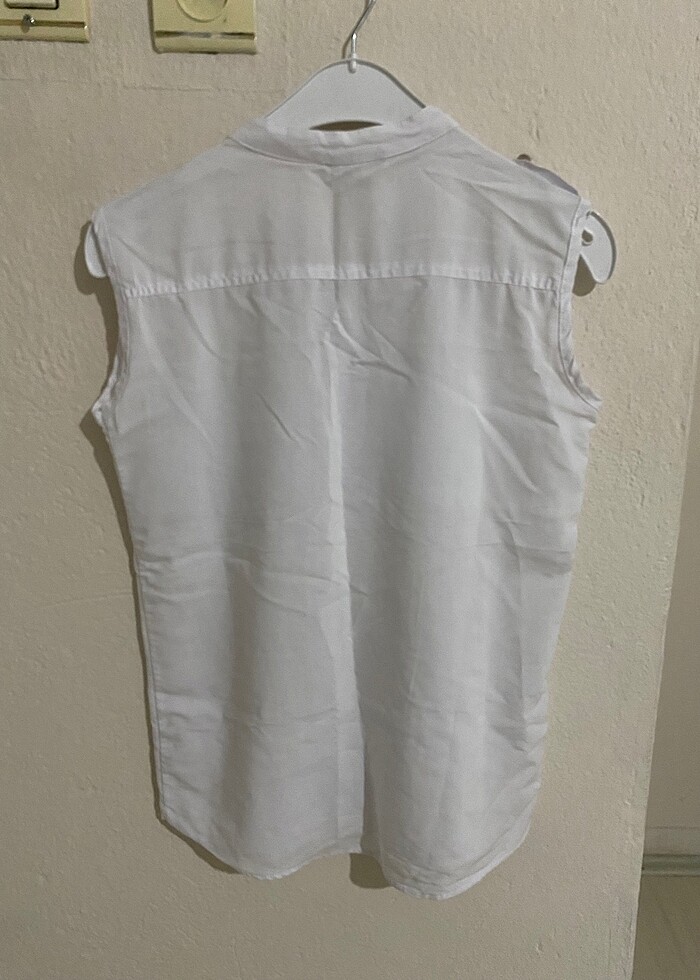 Kadın askılı beyaz gömlek - Görsel 2