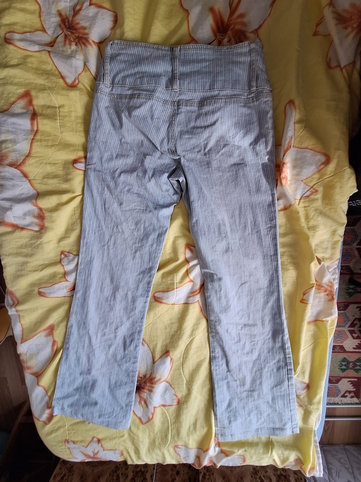 Gri Midi Boy Kemerli Kadın Kot Pantolon - Görsel 3