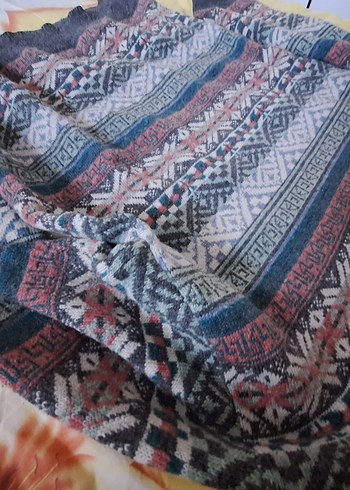 Bohem Gri Desenli Triko Kadın Kazak - Görsel 2