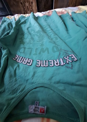 Turkuaz Baskılı Uzun Kollu Kız Tişörtü - Görsel 2