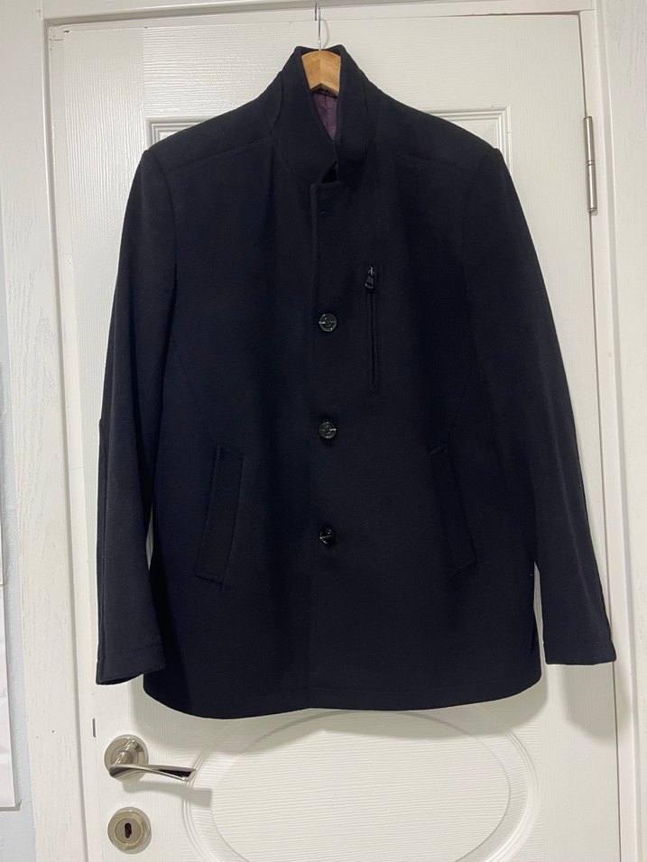 Düğmeli Gri Erkek Midi Boy Ceket - Görsel 2