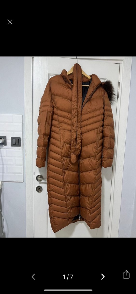 Kahverengi Kürklü Kadın Kışlık Mont - Görsel 3