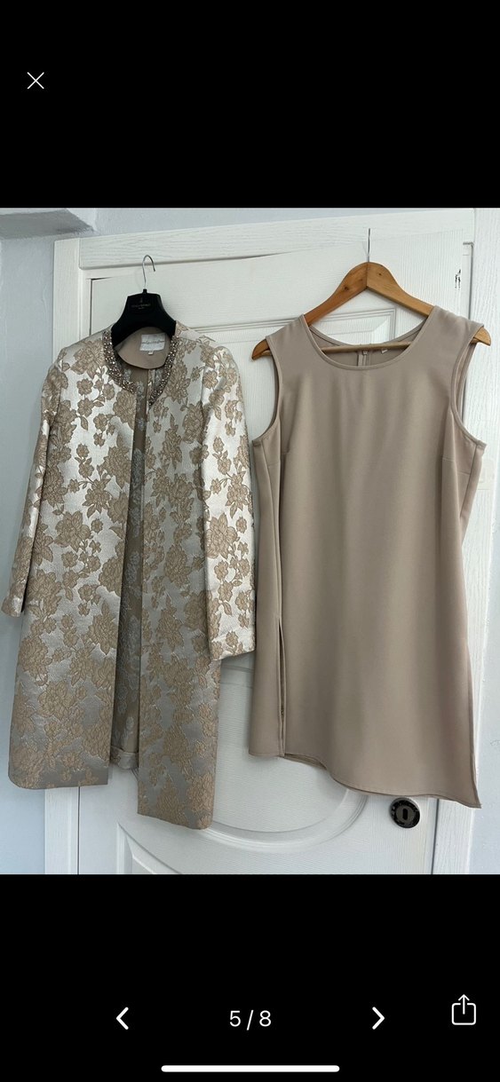 Bej Drapeli Kolsuz Uzun Kadın Takım - Görsel 4