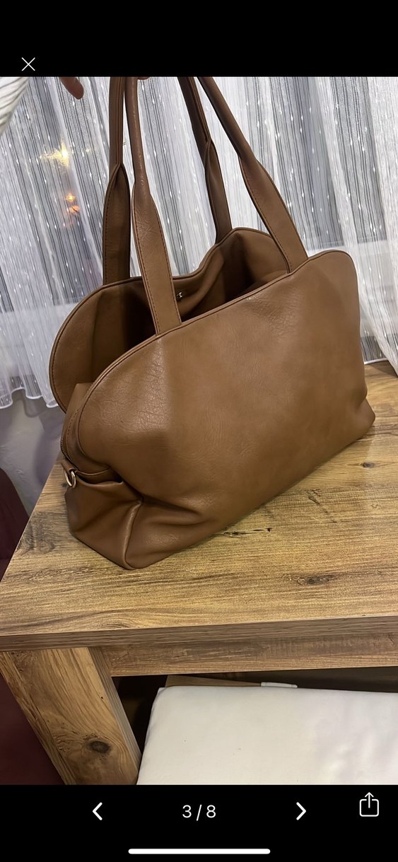 Klasik Kahverengi Deri Kadın Çanta - Görsel 5