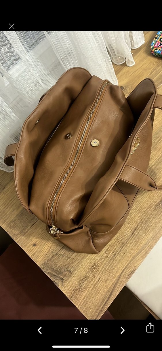 Klasik Kahverengi Deri Kadın Çanta - Görsel 2