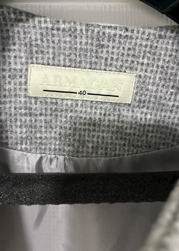 Açık Gri Uzun Kaban - Görsel 9