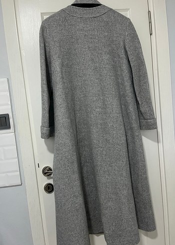 Açık Gri Uzun Kaban - Görsel 2