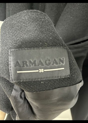 Siyah Uzun Kadın Kaban, Drapeli, Notch Yaka - Görsel 3