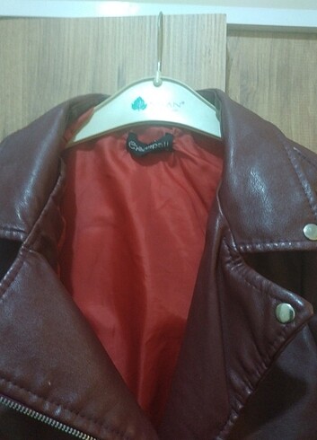 s Beden bordo Renk Bordo Deri Ceket