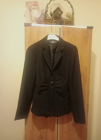 m Beden siyah Renk Hakim yaka bağlamalı siyah blazer ceket