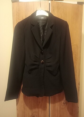m Beden Hakim yaka bağlamalı siyah blazer ceket