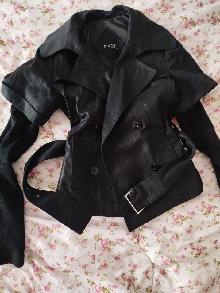 vintage dar deri mont - Görsel 2