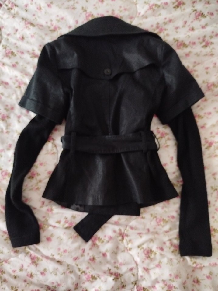 vintage dar deri mont - Görsel 3