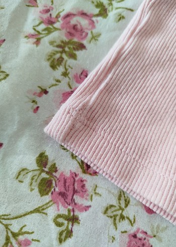 Kız Çocuk Pembe Düğmeli Kısa Kollu Tişört - Görsel 3