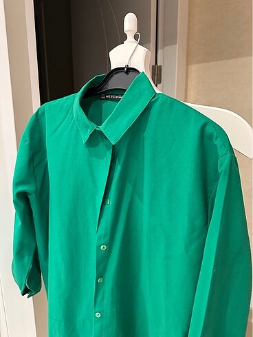 Yesil Poplin Gomlek - Görsel 2