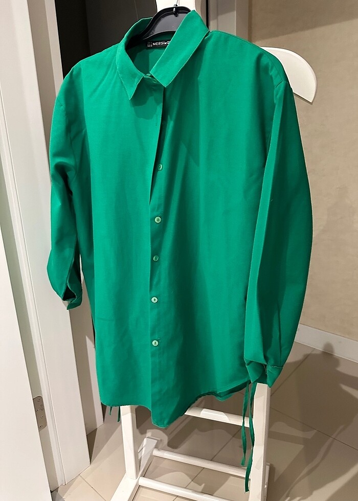 Yesil Poplin Gomlek - Görsel 4