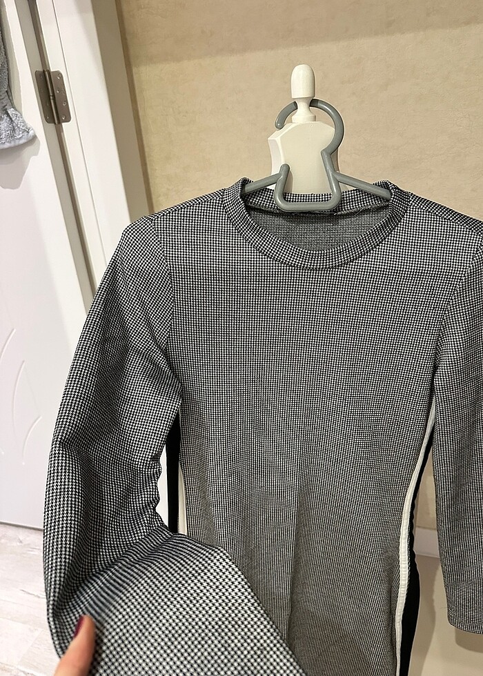 Kazayağı Desenli Elbise - Görsel 2