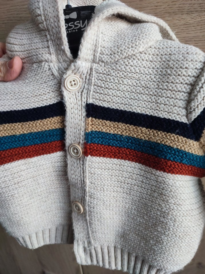 Erkek Çocuk Kapüşonlu Triko Hırka - Görsel 3