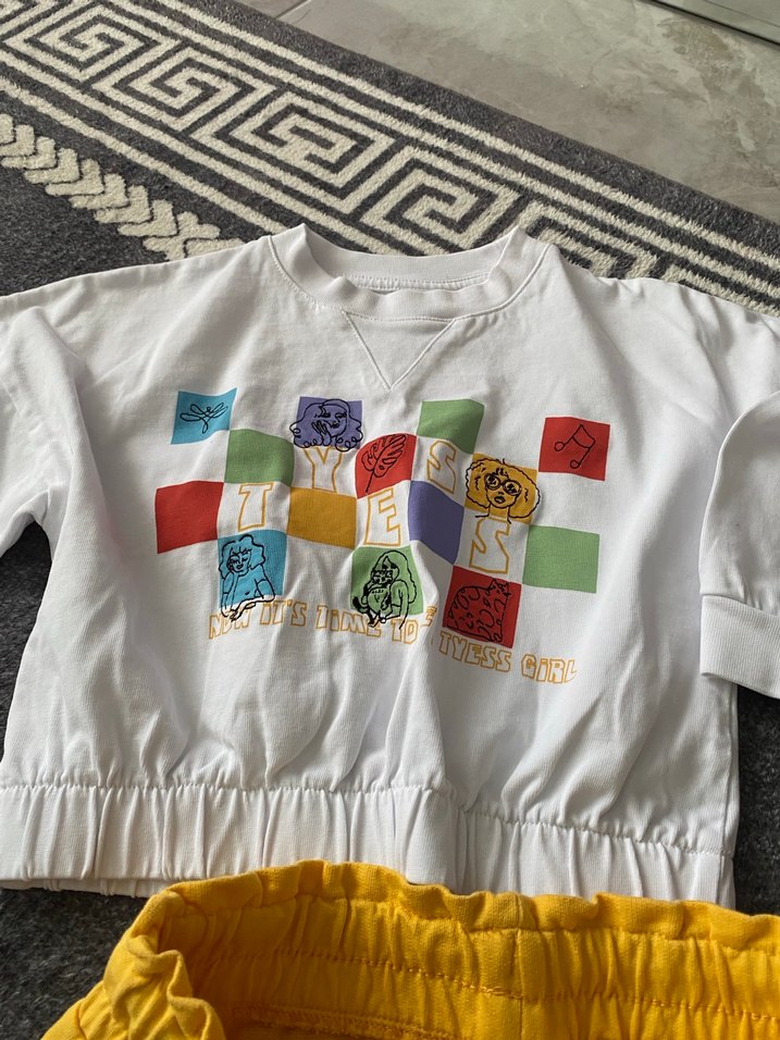 Sarı Kız Takımı, Uzun Kollu, Nakışlı - Görsel 4