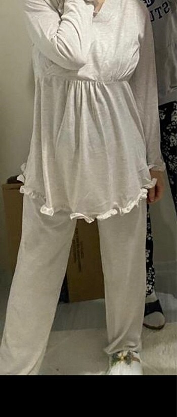 PAMUKLU HAMİLE&LOHUSA PİJAMA TAKIMI İKİ PARÇA ARTIŞ COLLECTION