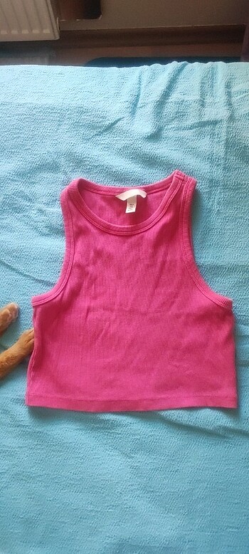H&M sıfırkol bluz pembe 