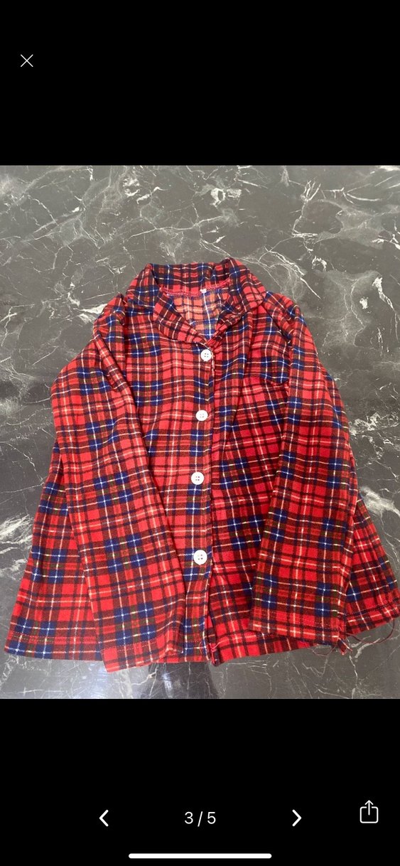 Düğmeli Kırmızı Kareli Erkek Pijama Takımı - Görsel 2