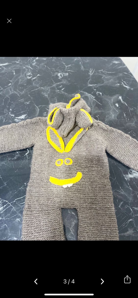 Gri Kapüşonlu Uzun Triko Tulum - Görsel 3