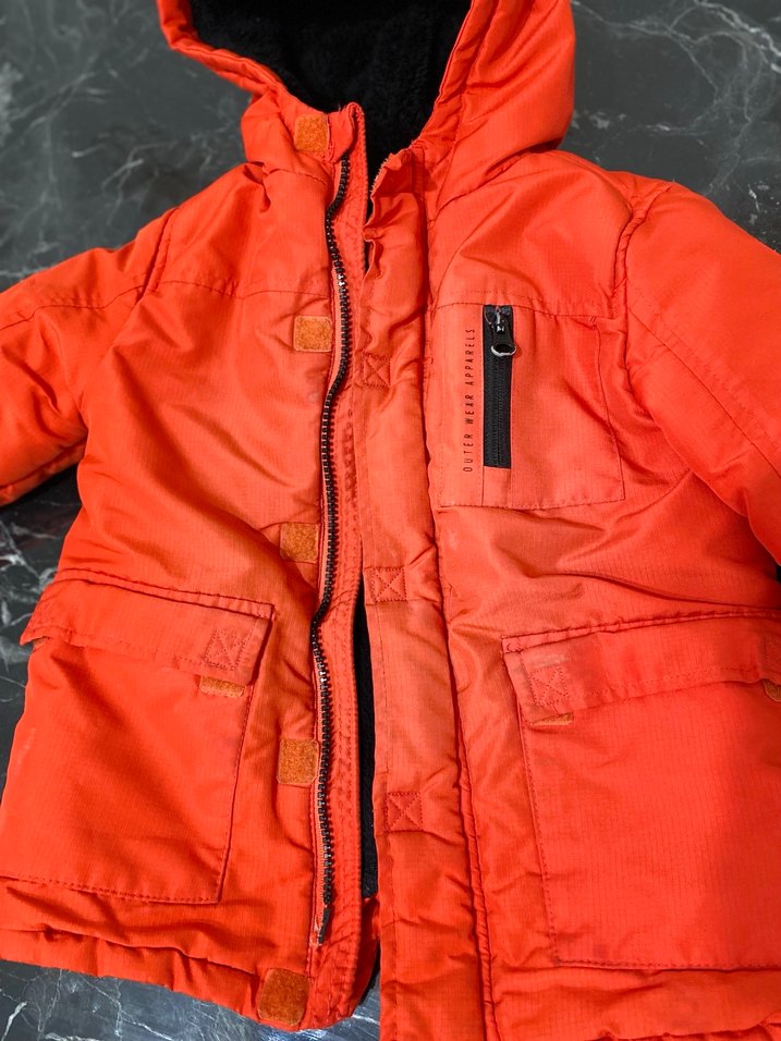 Koyu Kırmızı Erkek Çocuk Kapüşonlu Mont - Görsel 4