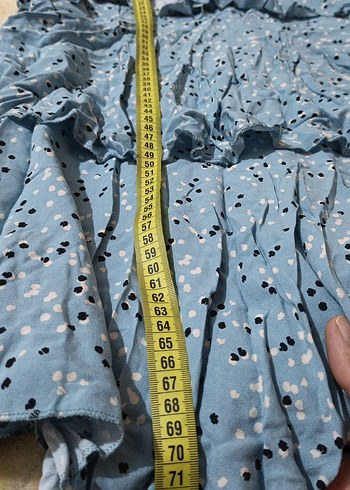 Mavi Bağlama Desenli Uzun Hamile Eteği - Görsel 6