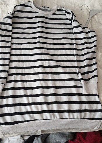 Çizgili Uzun Kollu Hamile Tişörtü - Görsel 2