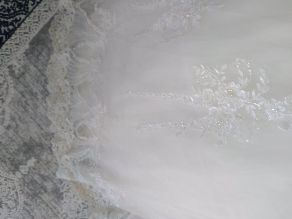 Straplez Beyaz Prenses Gelinlik - Görsel 4