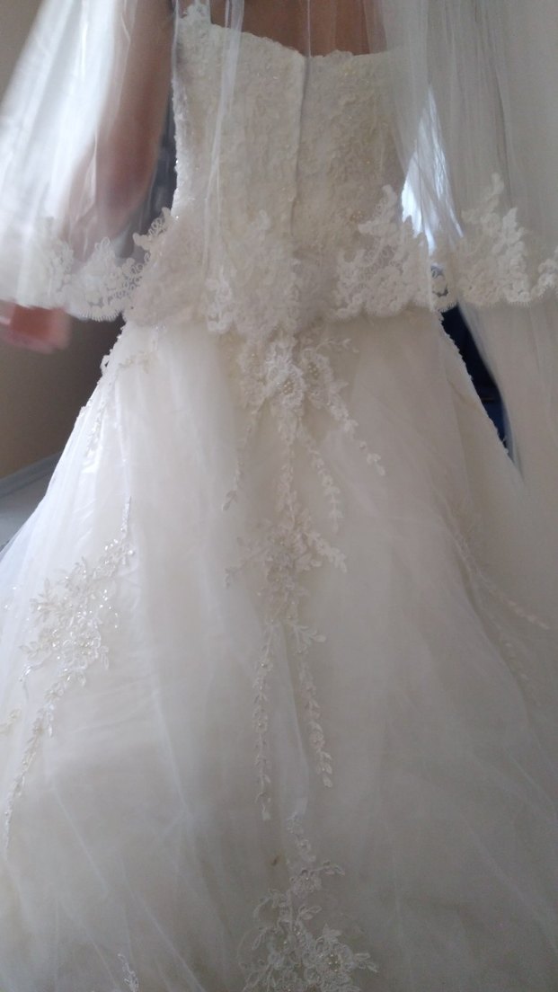 Straplez Beyaz Prenses Gelinlik - Görsel 5