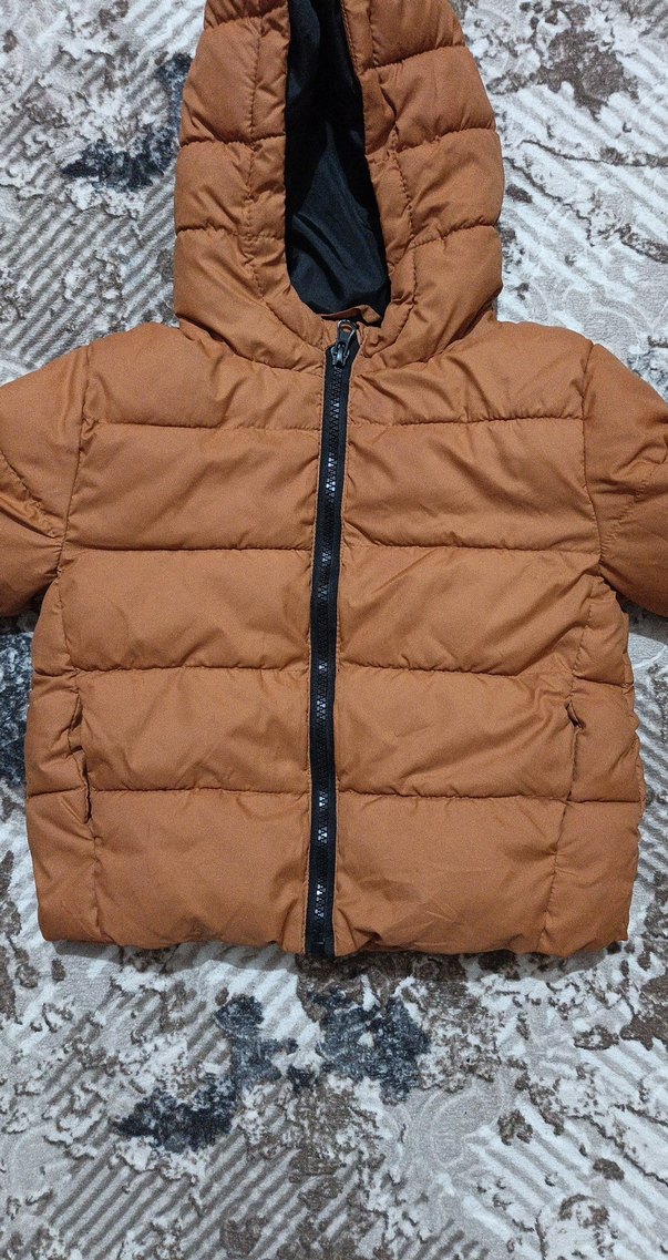 Kahverengi Kürklü Kapüşonlu Erkek Çocuk Mont - Görsel 2