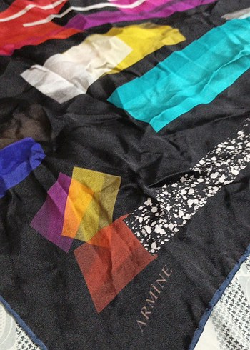 Kadın Çok Renkli Modern Desenli Şal - Görsel 3