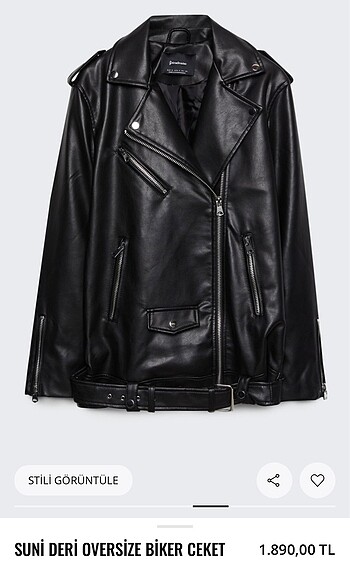 stradivarius oversize deri ceket