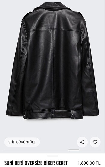 Stradivarius stradivarius oversize deri ceket