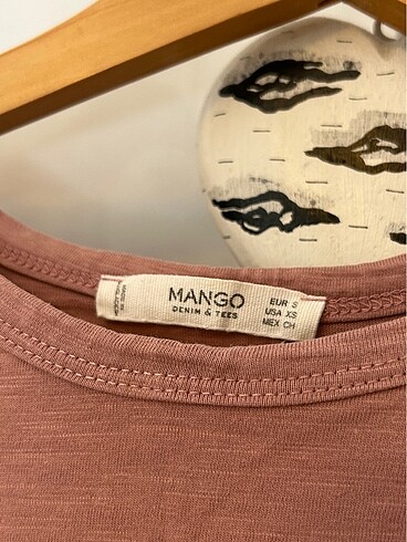 s Beden pembe Renk Mango Tshirt
