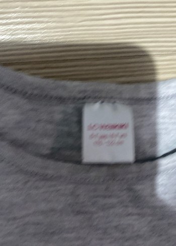 Kız Çocuk Gri Uzun Kollu Baskılı Tişört - Görsel 2