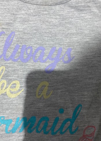 Kız Çocuk Gri Uzun Kollu Baskılı Tişört - Görsel 3