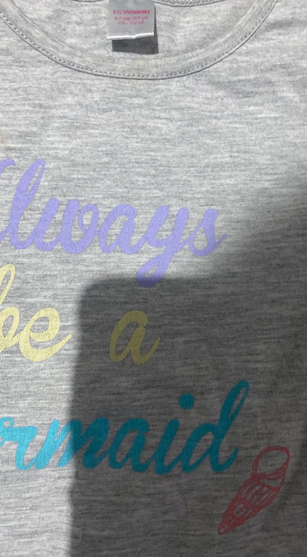 Kız Çocuk Gri Uzun Kollu Baskılı Tişört - Görsel 3