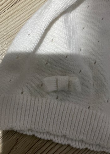 Beyaz Çocuk Örgü Bere - Görsel 2