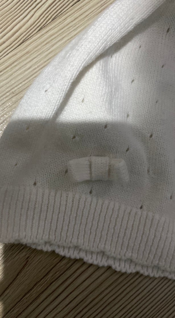 Beyaz Çocuk Örgü Bere - Görsel 2