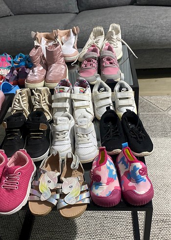 Kız Çocuk Çok Renkli Cırt Cırtlı Spor Ayakkabı - Görsel 7