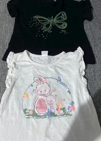 Kız Çocuk Payetli Straplez Baskılı Tişört - Görsel 3