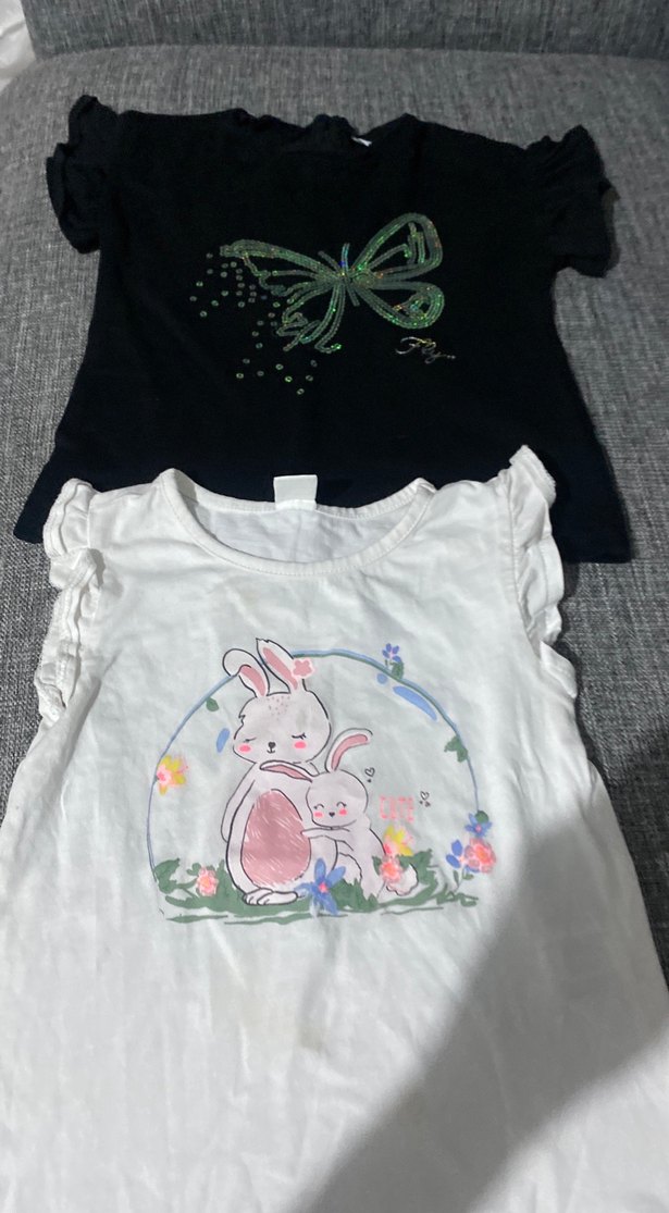 Kız Çocuk Payetli Straplez Baskılı Tişört - Görsel 3