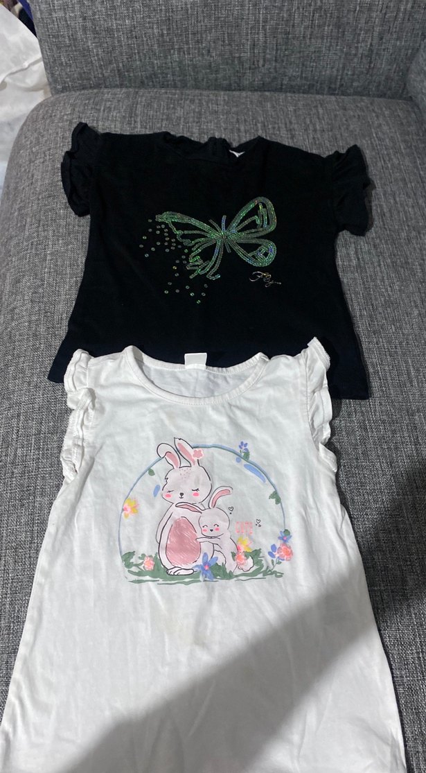 Kız Çocuk Payetli Straplez Baskılı Tişört - Görsel 2