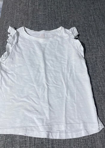 Kız Çocuk Pembe Fırfırlı Kolsuz Tişört - Görsel 2