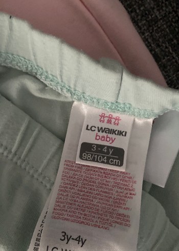 4 tane Düğmeli Pamuklu Kız Taytları - Gri ve Pastel - Görsel 9